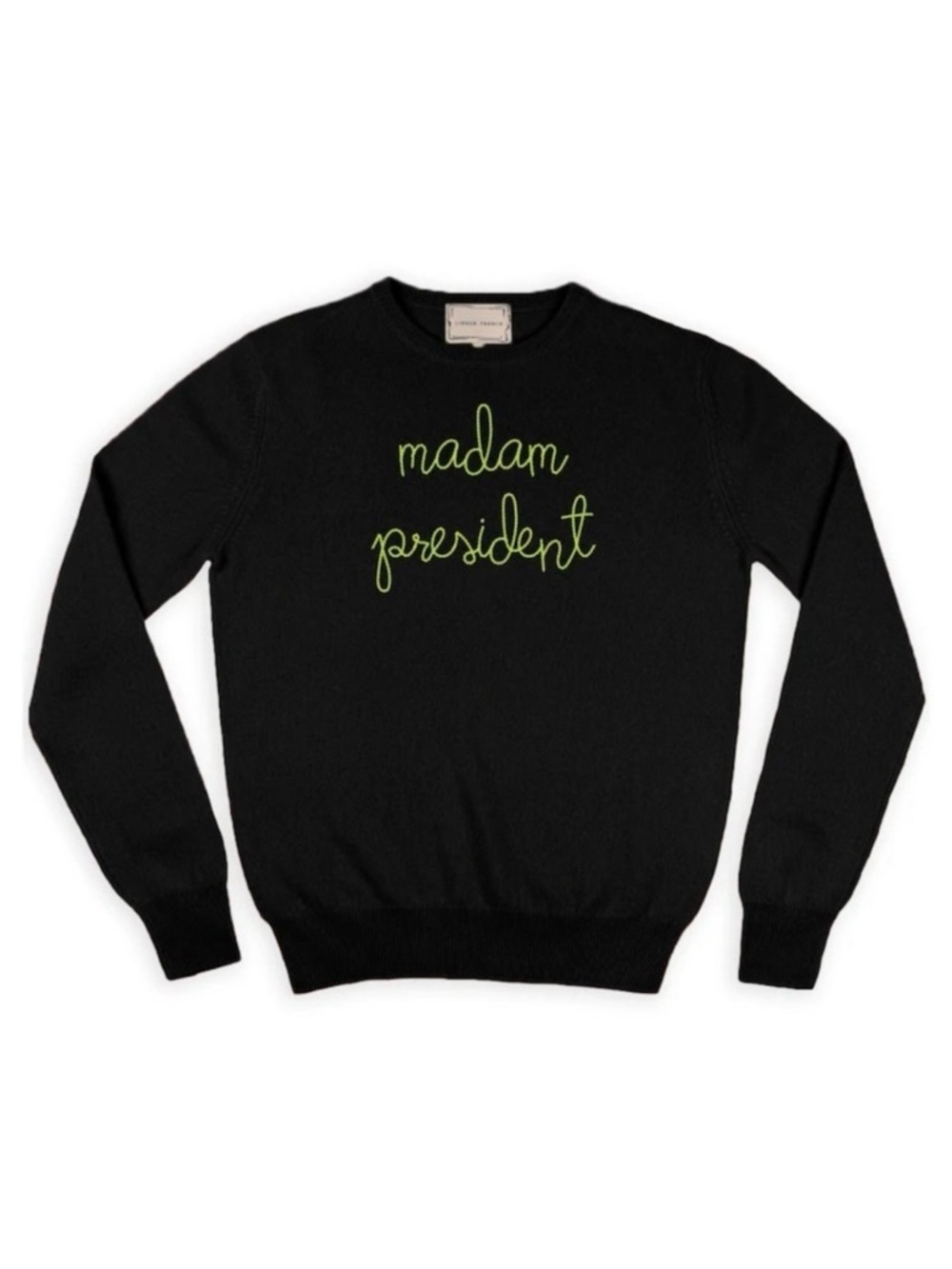 Lingua Franca “Madam President” Cashmere Sweater Black Small Limited Edition